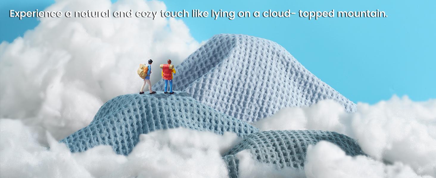 PHF 100% Cotton Waffle Weave Blanket, Lightweight Washed Soft Breathable Blanket Perfect for All Seasons, Stylish Blanket, Great Blanket Layer for Couch Bed Home Decor, Gift Idea