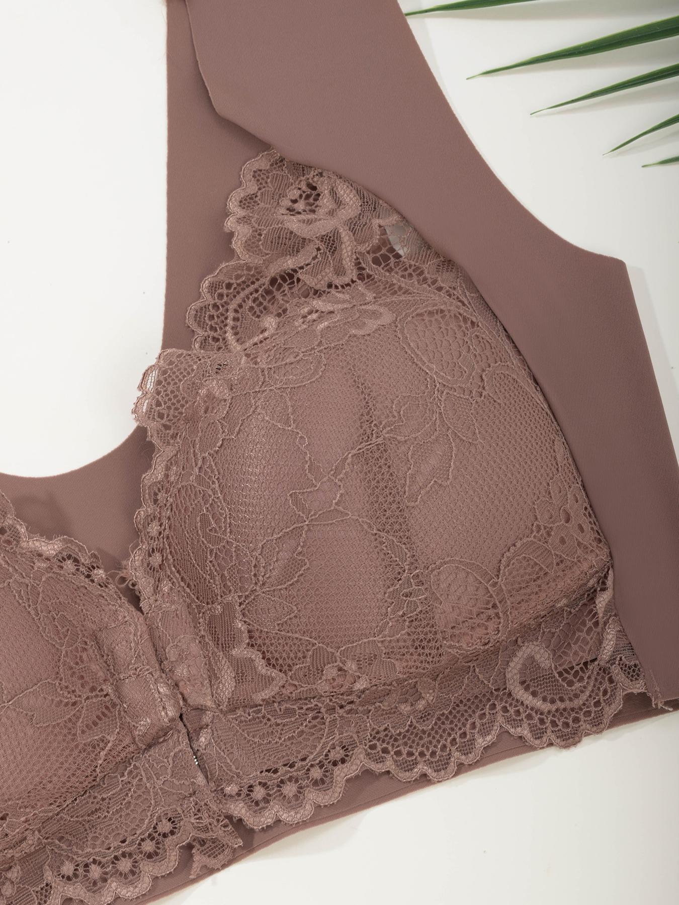 4 Pack Women's Solid Wireless Buckle Bra, Soft Comfy Breathable Basic Underwear, Medium Support, Fit, Casual Style, All Seasons Lingerie Top