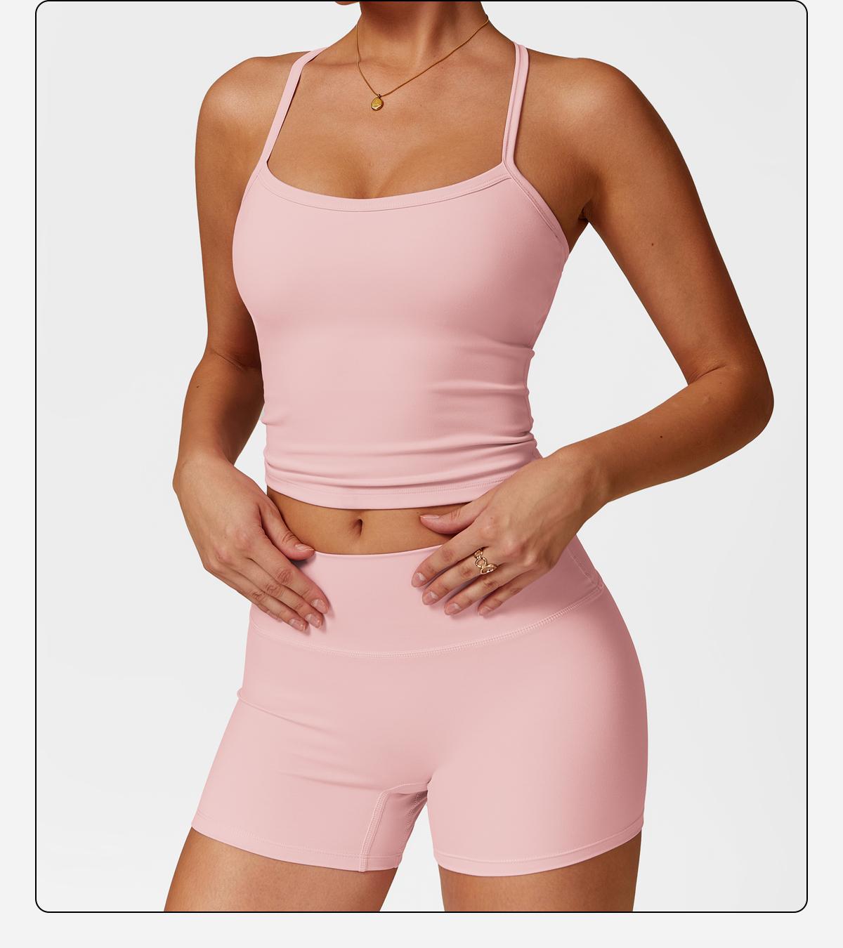 MFVIM Women's Yoga Wear Backless Lace Up Sports Bra and High Waisted Hip Lifting Shorts Matching Workout Set butt-lifting Pilates Improver Suit Sleeveless Gym Tops Lightweight Activewear Running Outfits Sporty Style Clothes SpringStatements