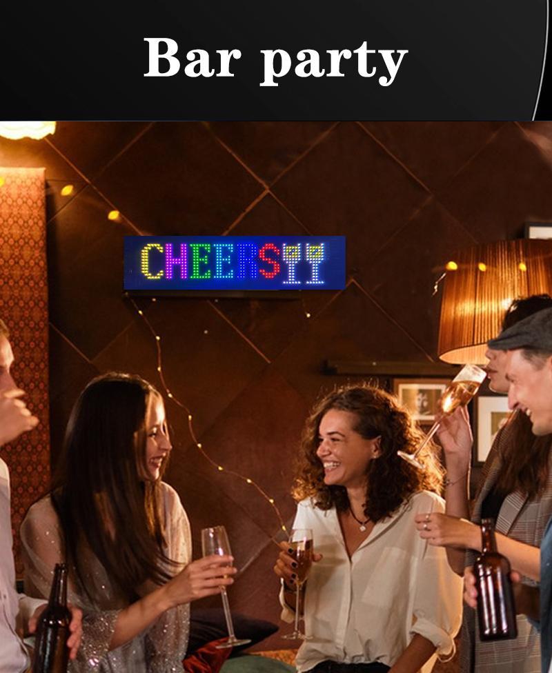 LED Sign for Car, 27"x5"ProgrammableFlexible LED Matrix Panel Bluetooth App Control LED Sign, DlY Design Text, Patterns andAnimations Automotive Vehicle Bright Clear Display