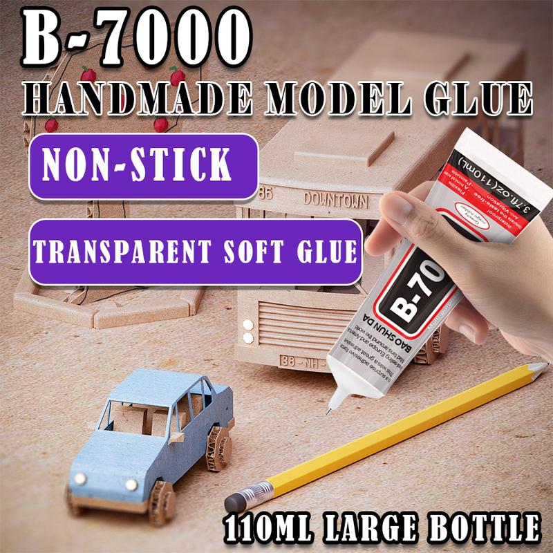 110ml/3.7 Fl Oz Multi-Purpose B6000 Adhesive, Clear Crafting Glue with Precision Dotting Pens, Wax Pencil & Tweezer Kit for Jewelry, DIY Projects & Art Creation