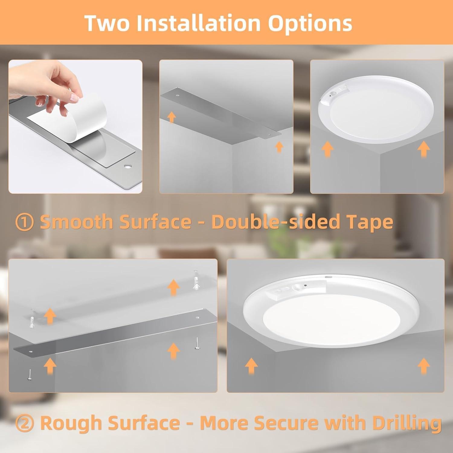 Rechargeable Motion Sensor Ceiling Light with Remote - Magnetic Wireless Ceiling Light Battery Powered for Closet Shower Stairs Shed Hallway Porch Patio ect,Suitable for various scenarios, easy to install
