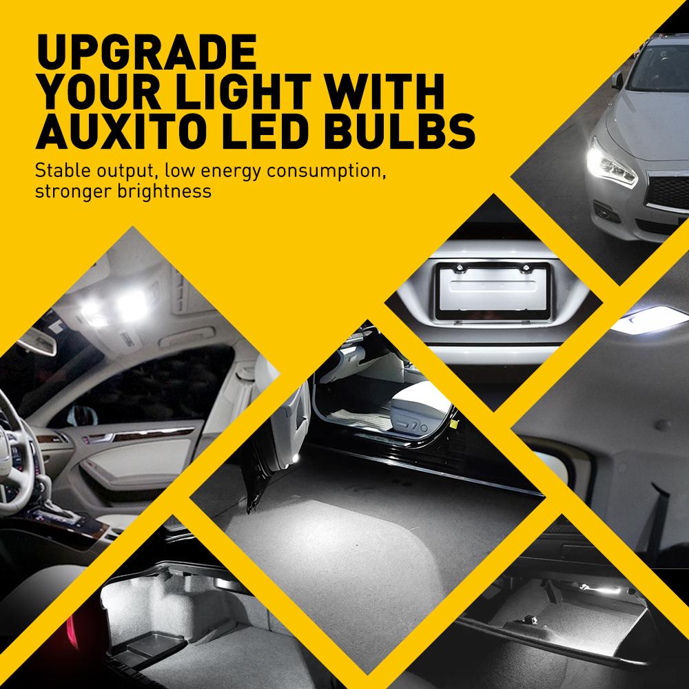 AUXITO 10x White LED T10 194 168 W5W Interior Map Dome Trunk License Plate Light Bulbs