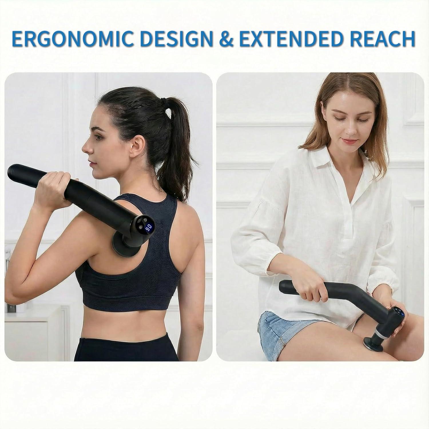 Massage Gun with Hot & Cold Therapy | 6-Head Deep Tissue Handheld Massager | Muscle Massager for Men & Women Equipped with a Silent Brushless Motor | 6 Adjustable Modes ,Black