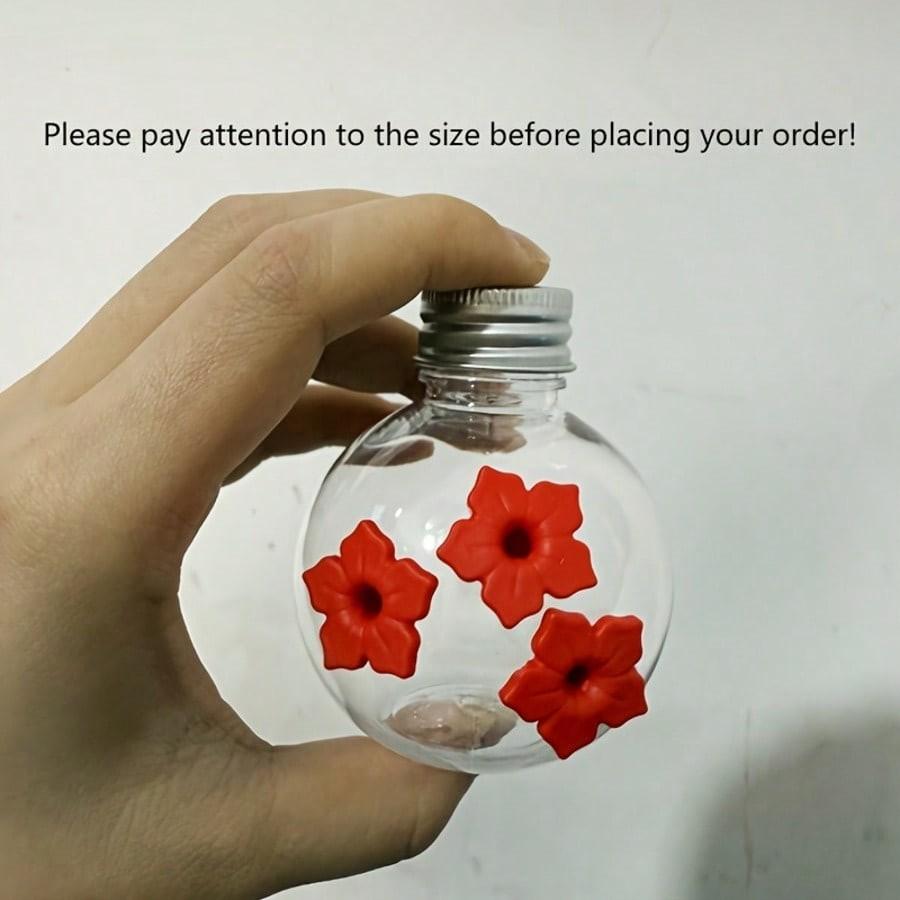 Pet Hummingbird Feeder Waterer, Round Flower Shape, Three-Hole Design, Durable Plastic, Ideal for Bird Care, Easy to Use