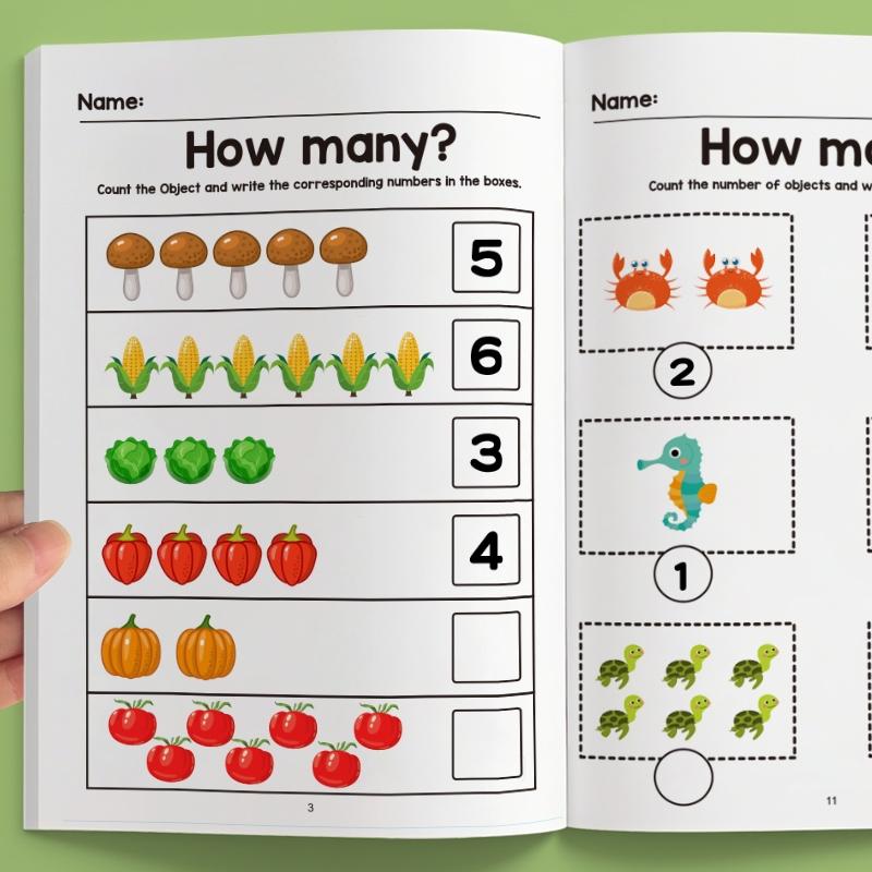 Interactive Learning Math Workbook, Learning Materials, Number Practice, Addition Subtraction, Colorful Math Activities, Basic Arithmetic - Perfect Christmas Gift