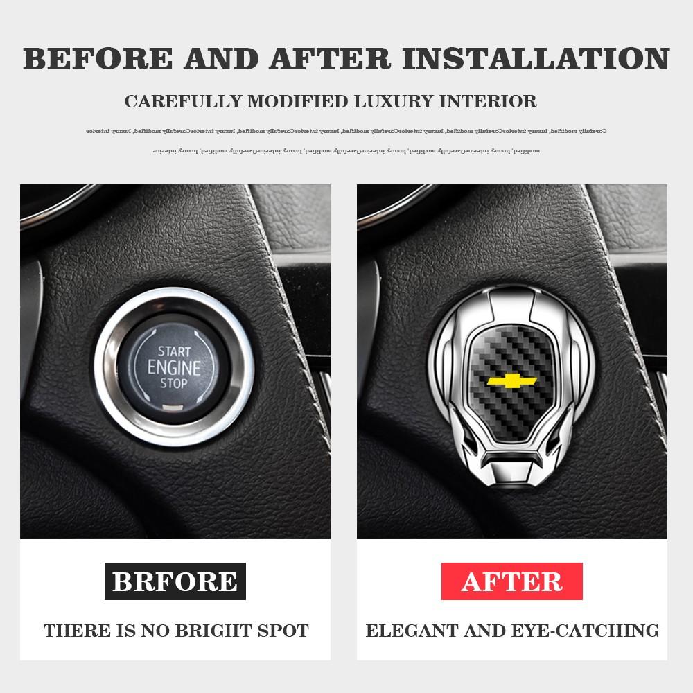 Chevrolet Car Interior Engine Start Button Protective Cover, Car Engine Start Button Cap, Engine Start/Stop Switch Decorative Button Cover, Flip-Open Automotive Style Design, Car Accessories.