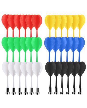 Magnetic Darts - 24 Count Plastic Wing Replacement Darts with Durable Safe Tips for Magnet Dartboard, Outdoor Games Toy for Kids