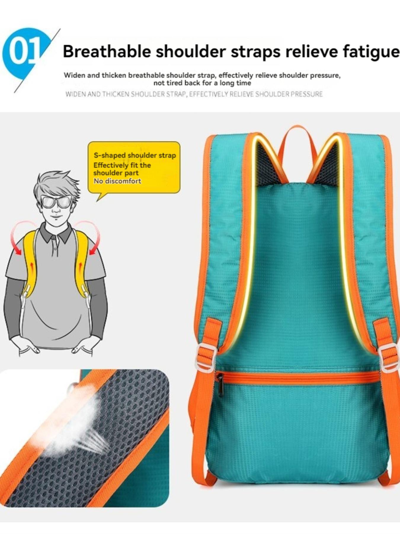 Outdoor Lightweight Foldable Backpack, Unisex Waterproof Durable Hiking Shoulder Bag, Portable Travel Camping Daily Use Bag