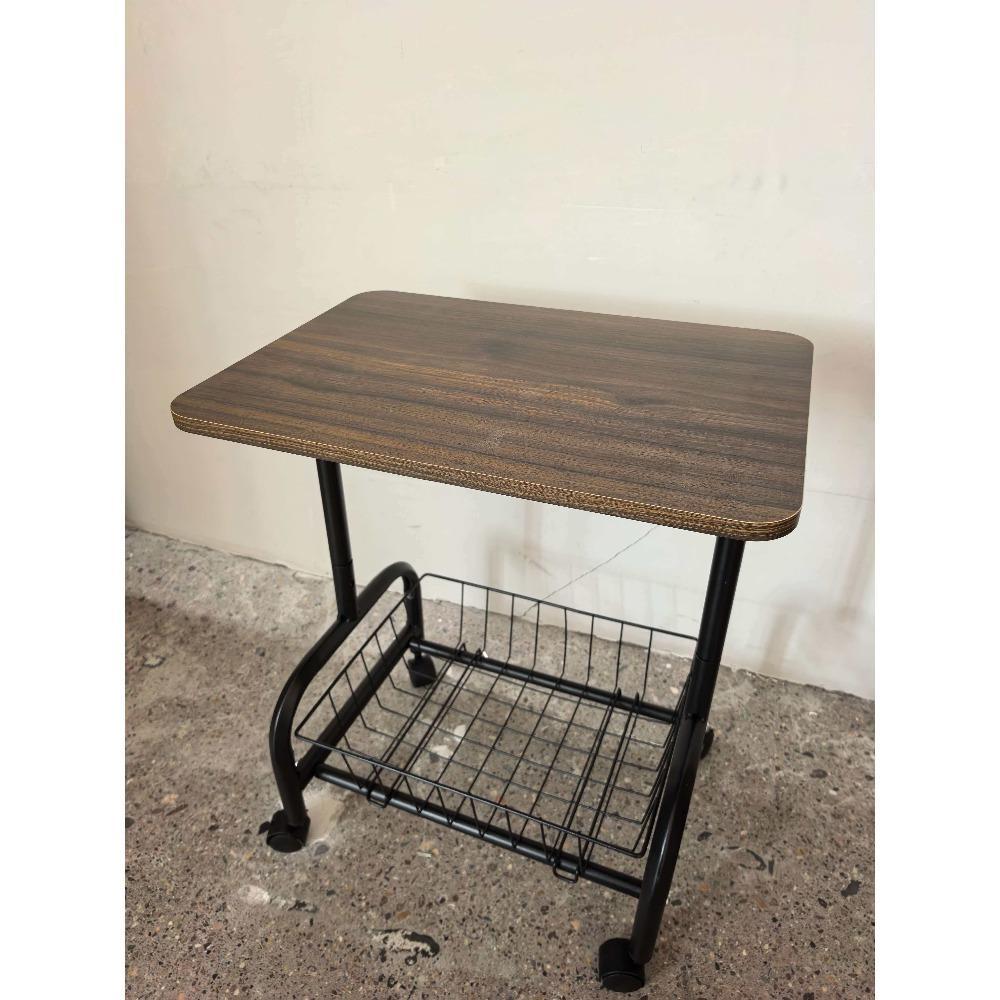 Movable double-layer coffee table trolley, side table for living room sofa, small table storage shelf, mobile bar counter, mobile coffee table