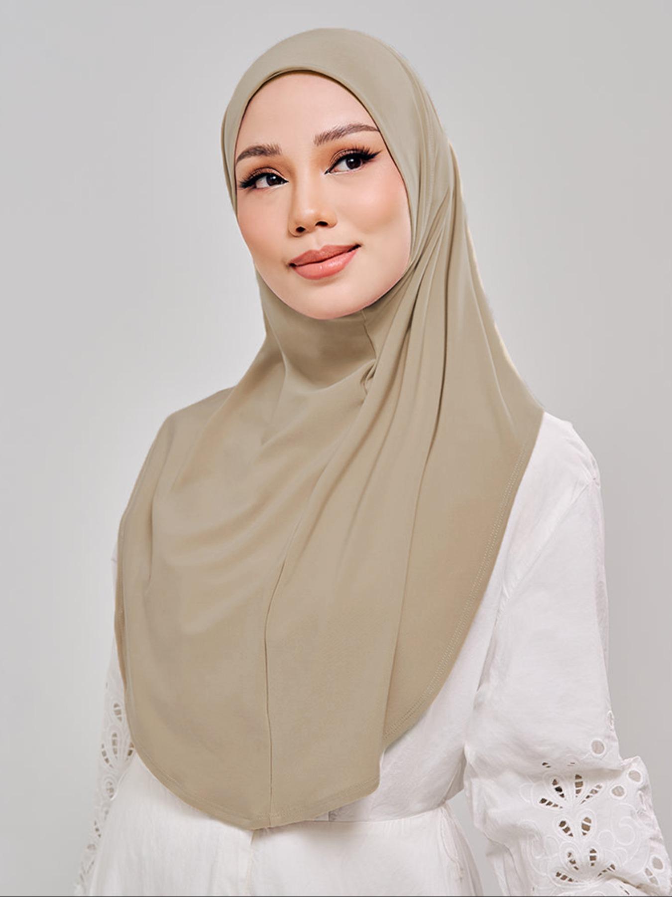 Women's Solid Color Instant Hijab, Modest Comfortable Breathable Hijab for Daily Wear, Fashionable Muslim Clothing for Women, Savannah Hijab
