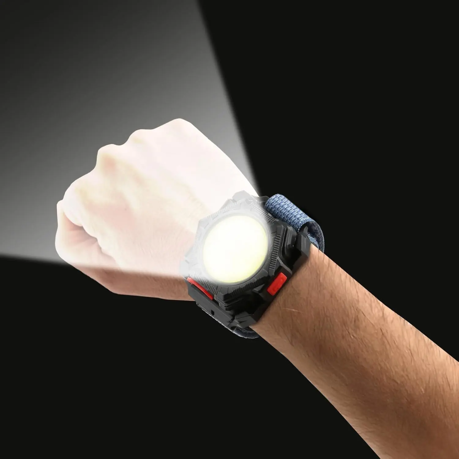 Running Light 300 Lumen, Wrist Light Rechargeable USB-C, 4 Modes with Red Flash, 120° COB Hands-Free Flashlight, IPX5 Waterproof Running Lights for Runners Night Running Jogging Dog Walking