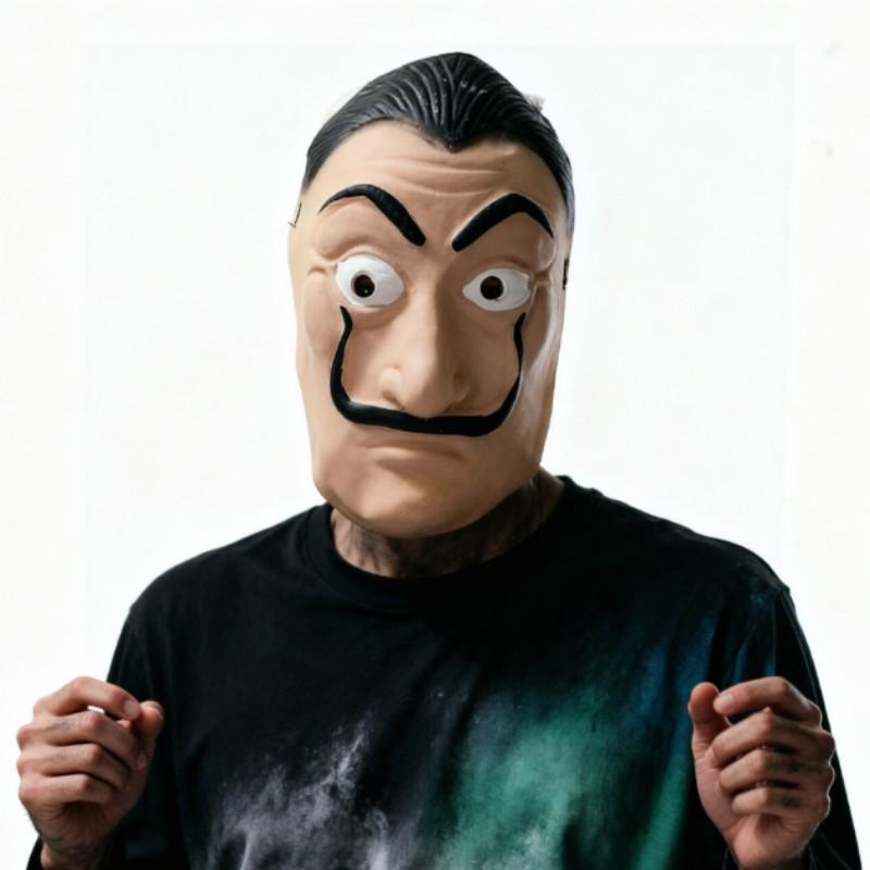 Classic Dalí Mustache Mask, Halloween Cosplay Full Headgear, Party Atmosphere, Family Edition, Perfect for Festive Events