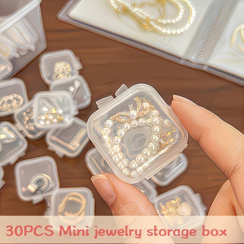 30 Mini Transparent Plastic Jewelry Storage Boxes with Lids, Stackable Containers for Earrings, Pills, Beads, Cosmetics, Craft Supplies