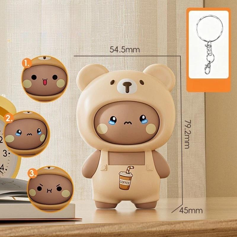 Original Bubu Dudu Change Face Figure Toy Keychain Pendant Doll Panda Bear Anime Figures Ornament Bag Decoration Gift
