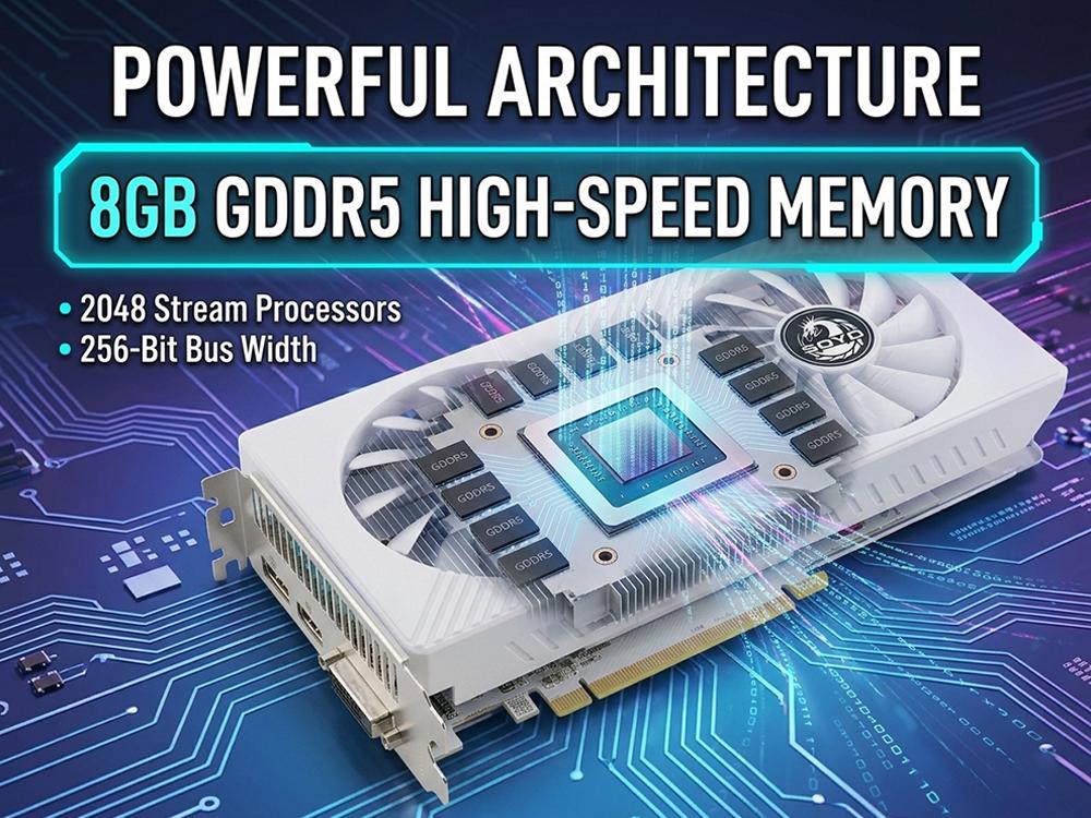 SOYO AMD Radeon RX580 Gaming Graphic Card with 8GB 256 Bit GDDR5 PCI Express x 16 3.0 Equipped with Dual Fans for Working,Gaming GPU, Dual Fan Cooling, Designed for Gaming, Work, and High-Performance Desktop PC Applications sohochic