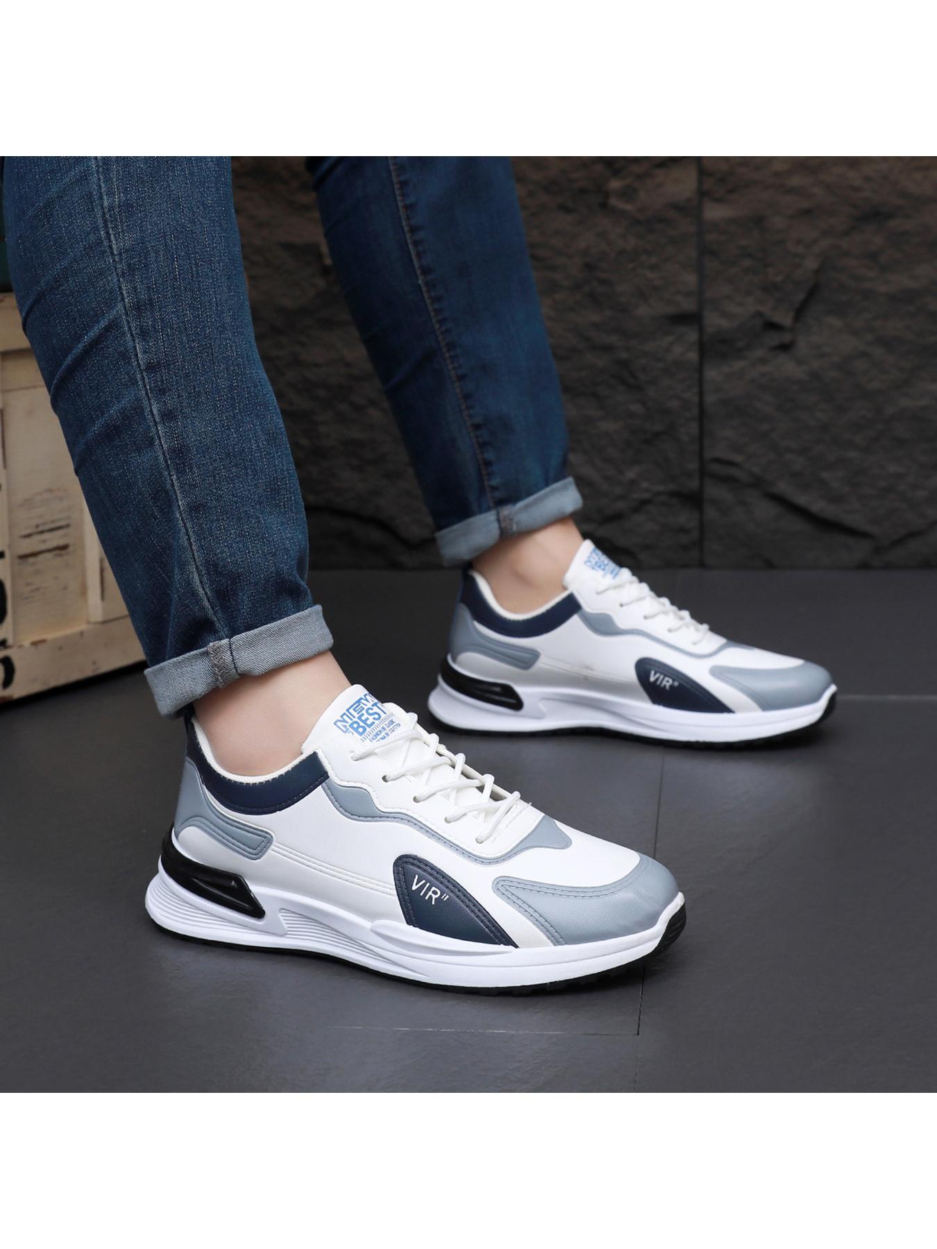 Men's casual sports shoes with breathable and comfortable mesh and splicing design, thick sole for lightweight support, multiple colors to choose from, suitable for daily commuting, outdoor leisure, running, fitness, hiking and other sports scenes