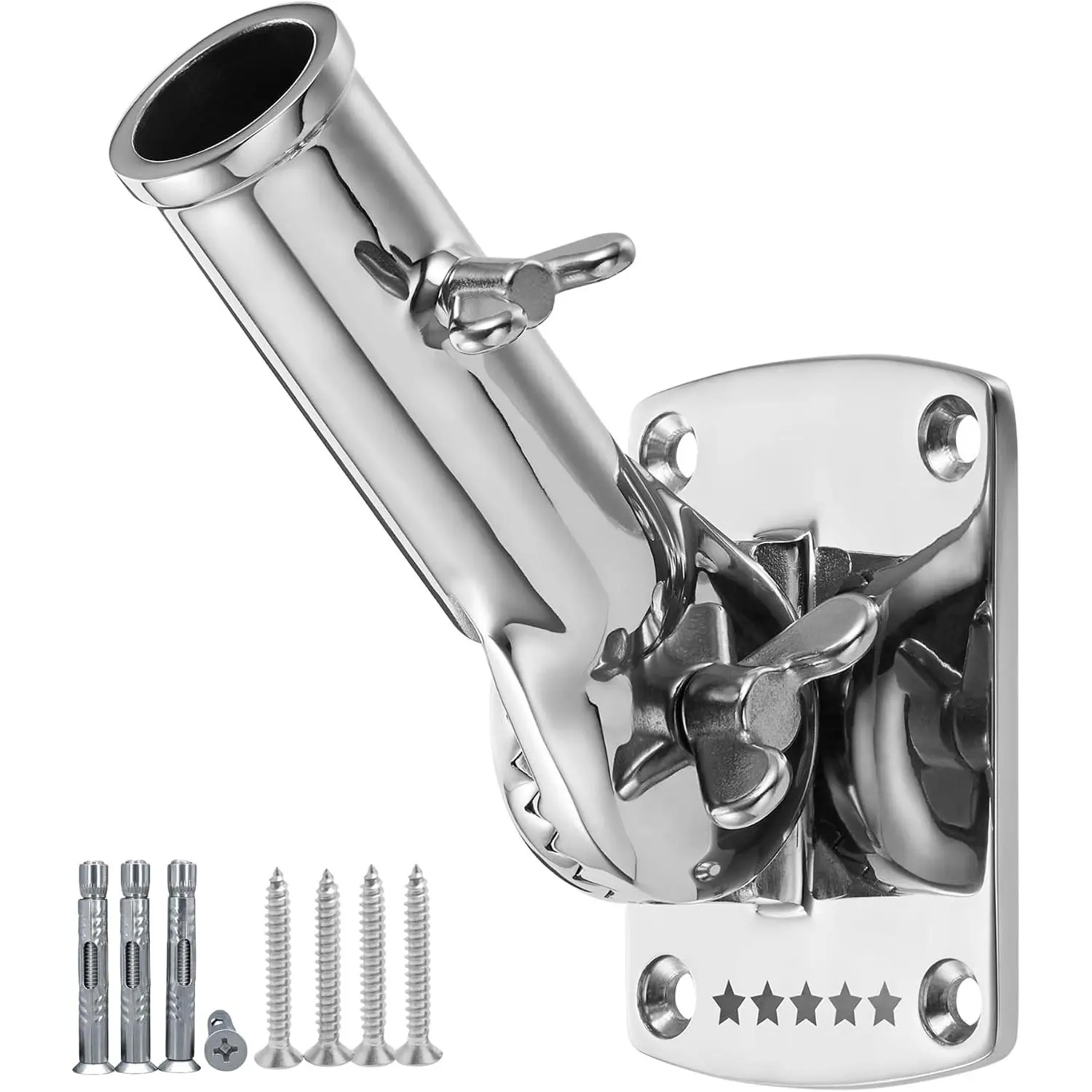 316 Stainless Steel Flag Pole Holder, 180°Adjustable Flag Pole Bracket