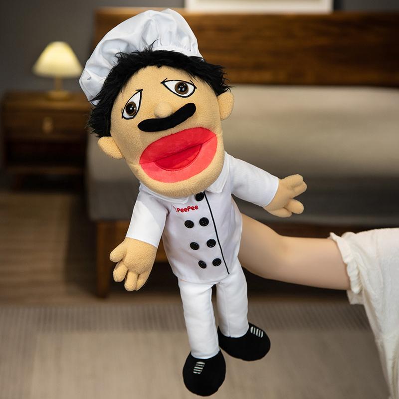 60cm Jeffy Series Hand Puppet Plush Toys Talk Show Party Props Cook Rock Singer Cosplay Stuffed Doll Halloween Xmas Gifts