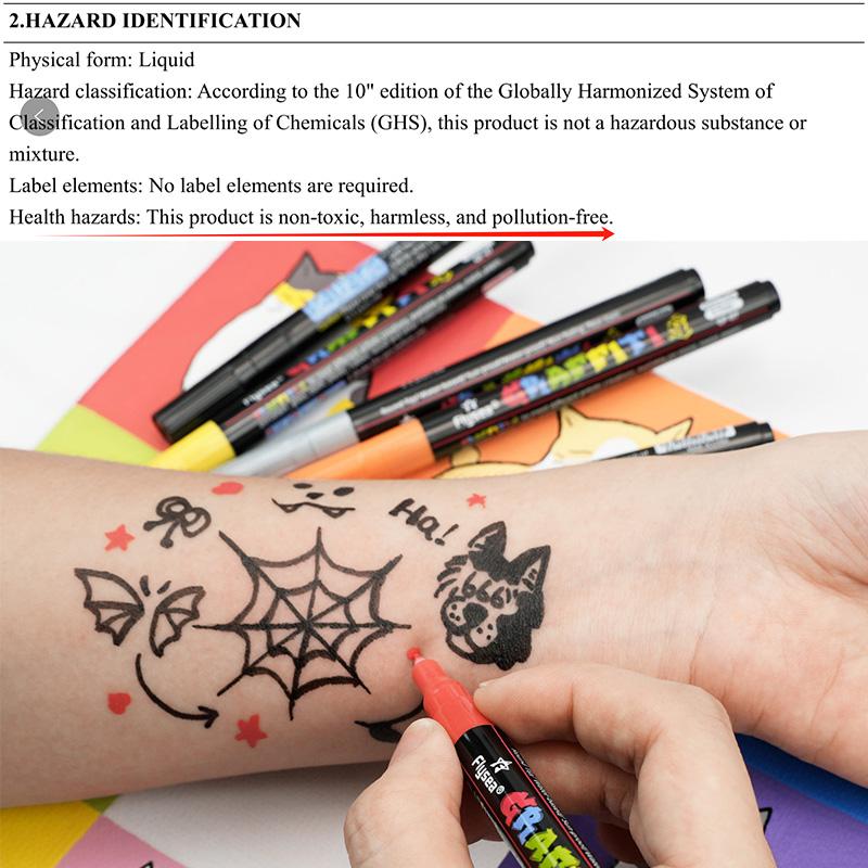 12pcs/set Body Paint Marker Pen High Pigment, Face Body Art Temporary Tattoo Drawing Pen, Party Supplies, Valentine's Day Gift