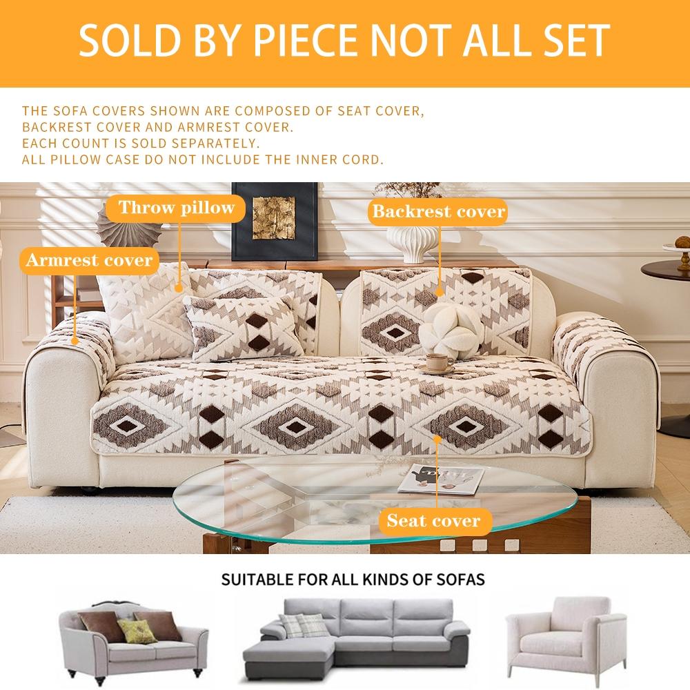 Plush Anti-Slip Dustproof Cat Scratch Sofa Cushion Cover, Reusable All-Purpose Winter Mat, Warm Plaid Design, Sofa Couch Protector, Sofa Couch Covers, Home Decor, Sofa Slipcover, Washable Sofa Slipcover