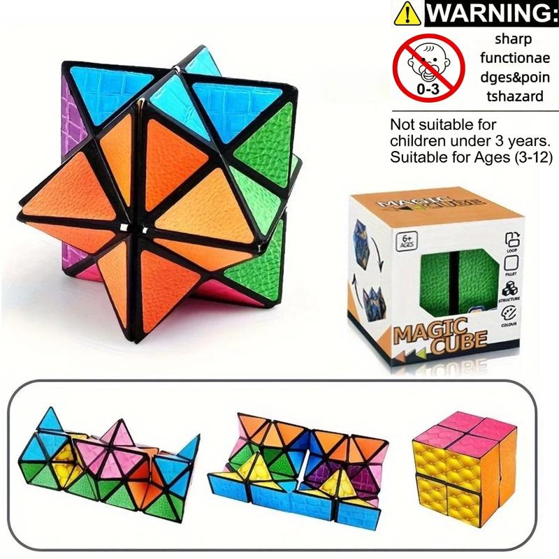 1pc 3D Hexagonal Infinity Cube, Mixed Colors, Brain Booster, Relaxation, Spatial Geometry Flipping Toy