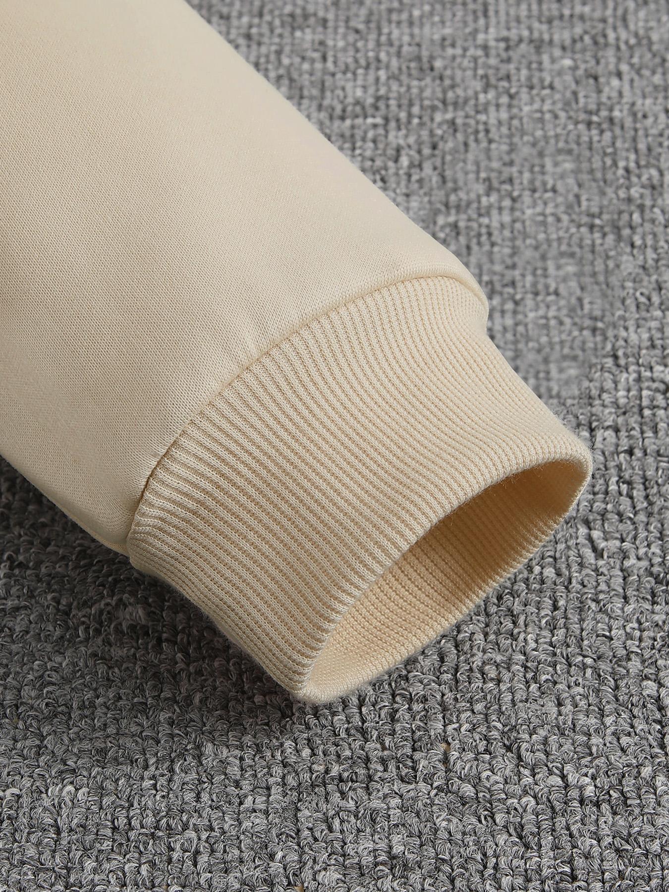 Men's Casual Loose Hooded Sweatshirt with Letter Graphic Print, Thick Fleece Lining, Fall & Winter Fashion, Comfortable Fit