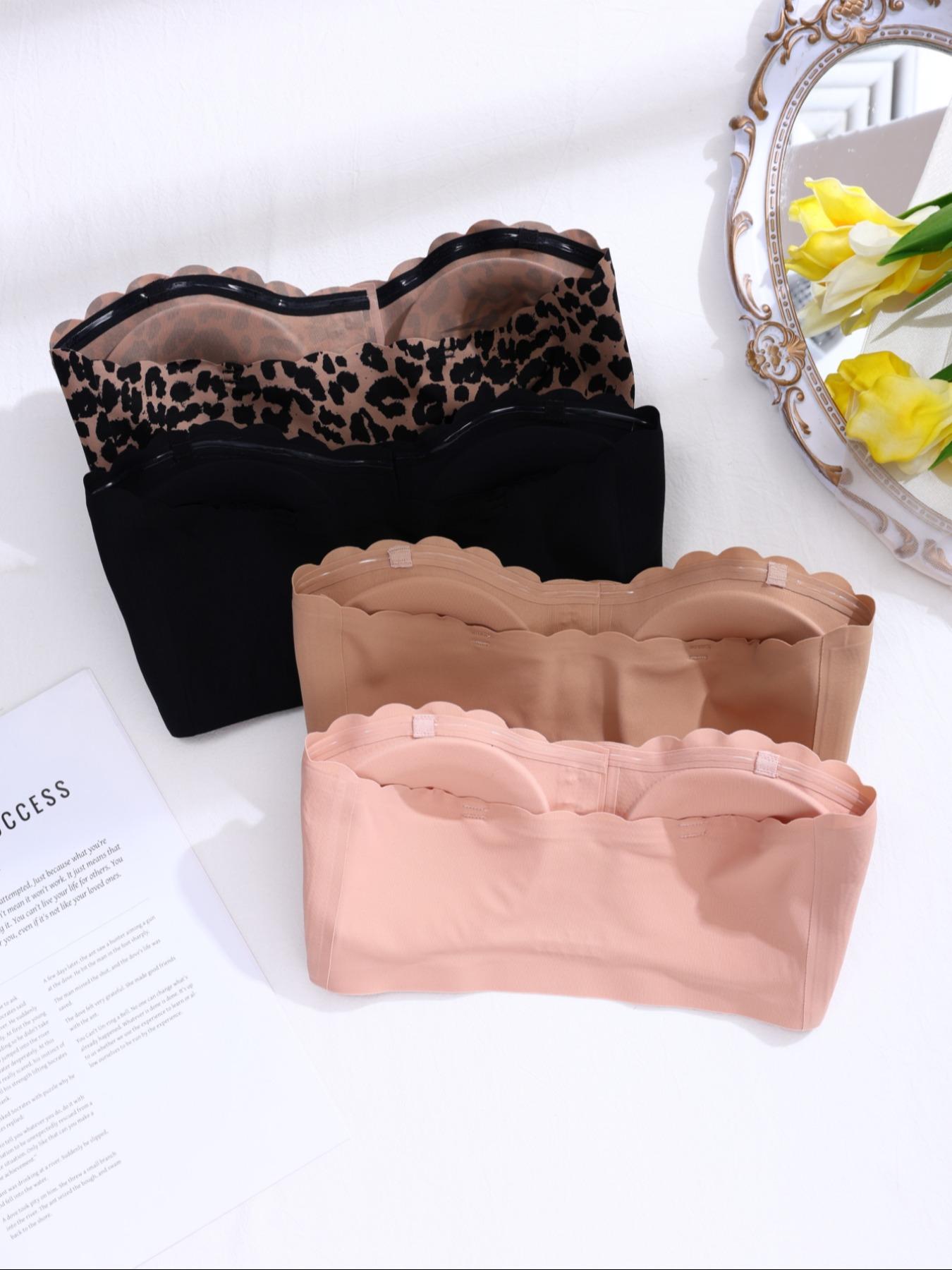 Women's Leopard Print Wireless Bra, Comfortable Breathable Detachable Padded Lingerie Top, Softness Lightweight Lingerie for All Seasons, Detachable Breast Bra