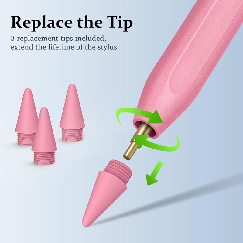Stylus Pen for iPad(2018-2025)-Faster Charge with Tilt Sensitivity & Palm Rejection for iPad 11/10/9/8/7/6th Gen, Air 7/6/5/4/3/M3/M2, Pro 13"/12.9"/11"/M4, Mini 7/6/5th,Pink