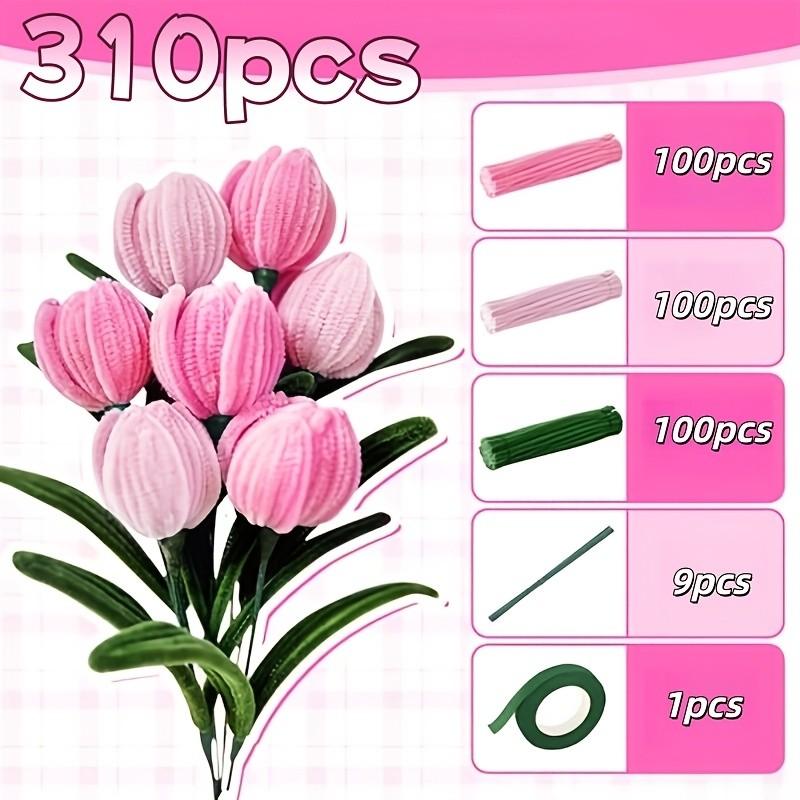 310-Piece Moss Root Floral Arrangement Set, Includes Colored Moss Roots, and Moss Strips, Flower Art Tape, DIY Tools Kit