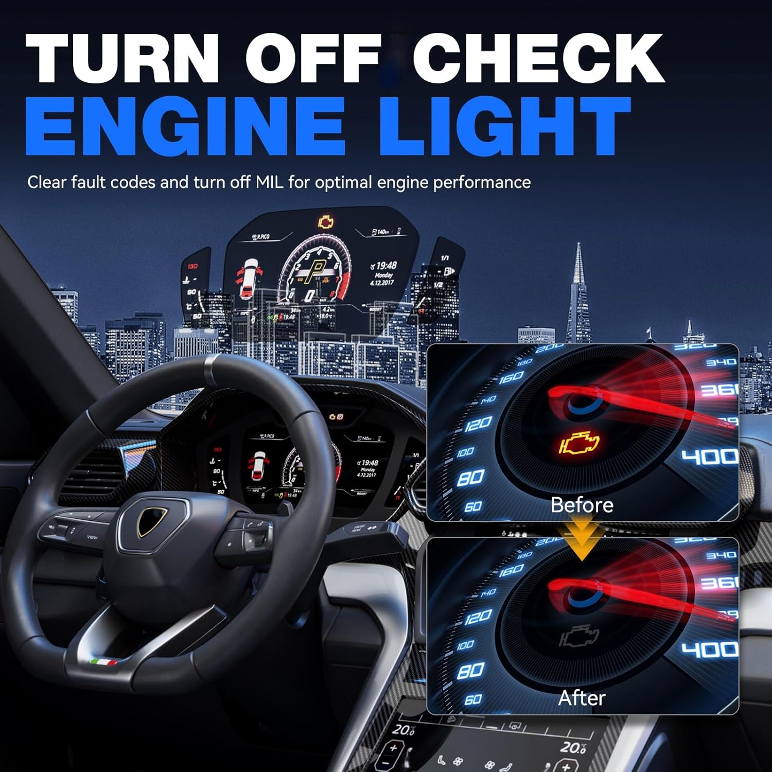 Obd2 Car Scanner V510 with Battery Test, Auto Diagnostic Tool for Engine Light, Fault Code Reader for All Obd-Ii Vehicles Since 1996