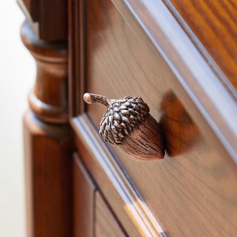 2pcs American Retro Wardrobe Door Handles, Creative Single Hole Pull Handle for Drawer, Tatami, Shoe Cabinet, Kitchen, Wine Cabinet