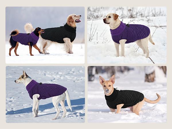 Kuoser Large Dog Coat, Windproof Dog Jackets, Warm Dog Coat with Harness Built in, Dog Cold Weather Coats Dog Snow Jacket Kuoser Large Dog Coat, Windproof Dog Jackets, Warm Dog Coat with Harness Built in, Dog Cold Weather Coats Dog Snow Jacket