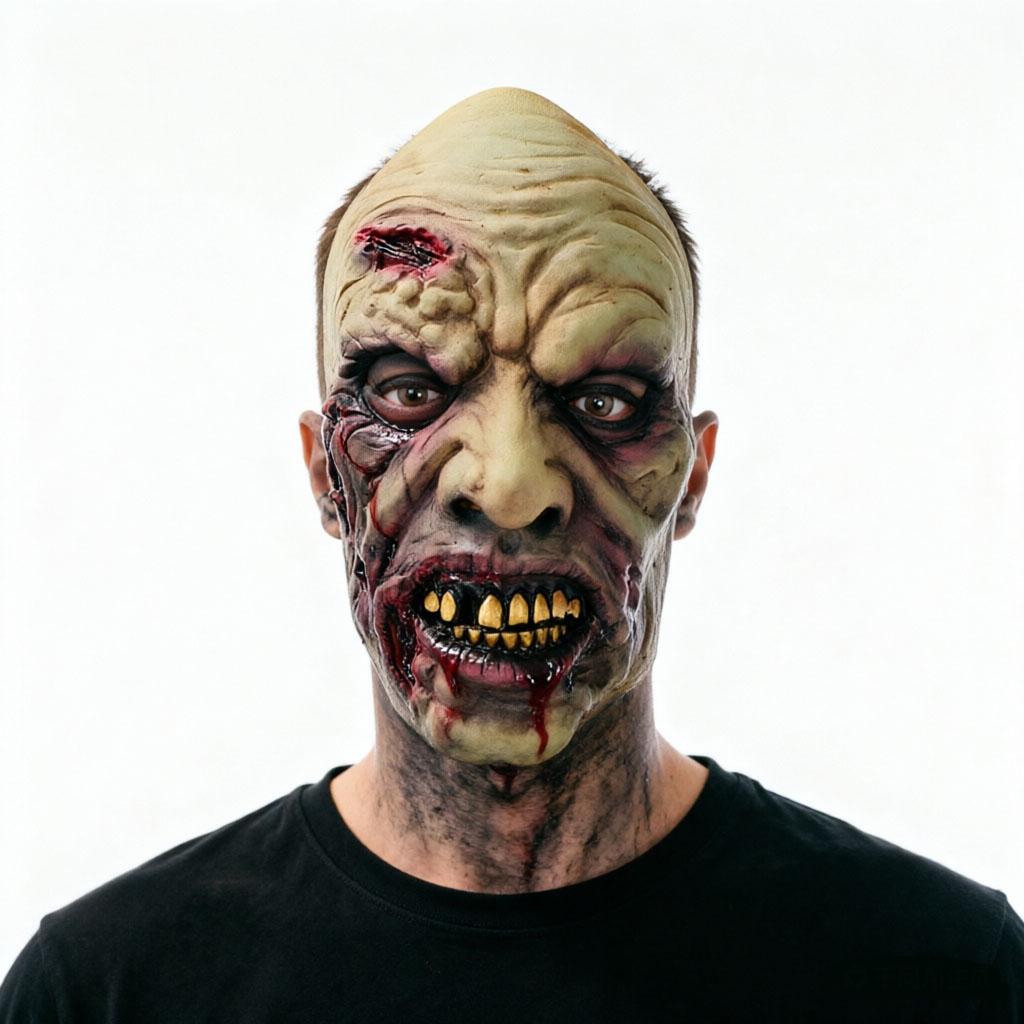 Ultra-Realistic Zombie Mask, Halloween Prank Tool, Reusable Horror Face Mask, Spooky Party Accessory, Twin Pack for Haunted House Fun