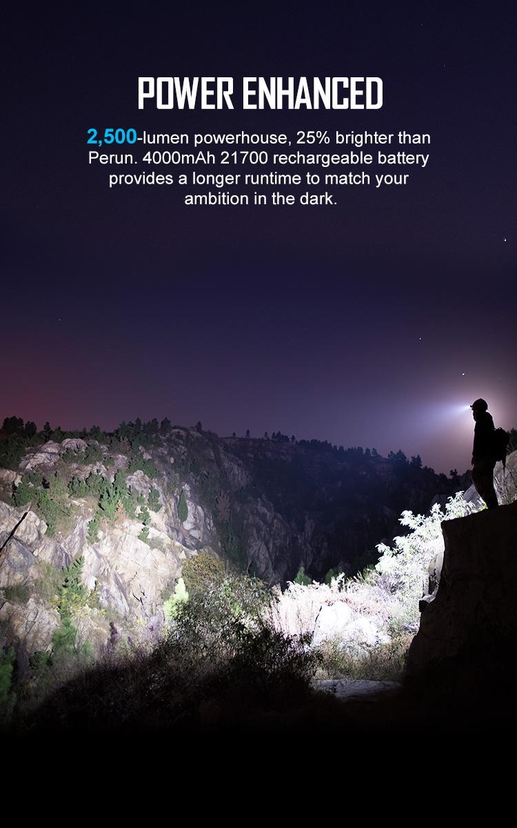 OLIGHT Perun 2 2500 Lumens Rechargeable Headlamp, Multi-Functional  MCC Waterproof Flashlight with Headband