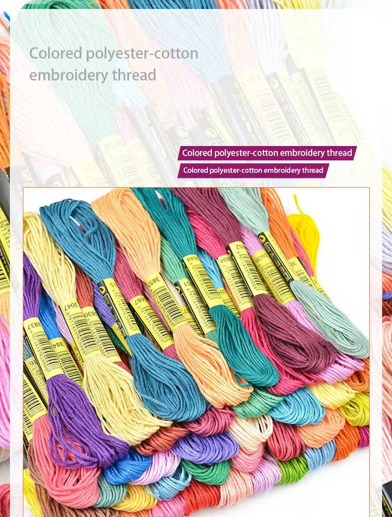 Cross Stitch Embroidery Thread Set, 447 Colors Cross Stitch Floss, 100% Polyester Cotton Blend, Ideal for DIY Crafts & Sewing Projects