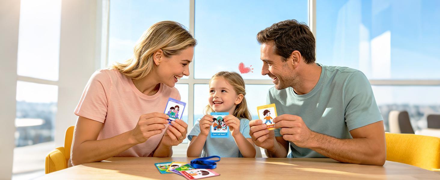 Communication Cards for Nonverbal Kids- 52 Flash Cards with Water Proof Album and Lanyard for Special Needs, Autism | PECS, AAC, Therapy Materials, Speech Delay Learning Materials