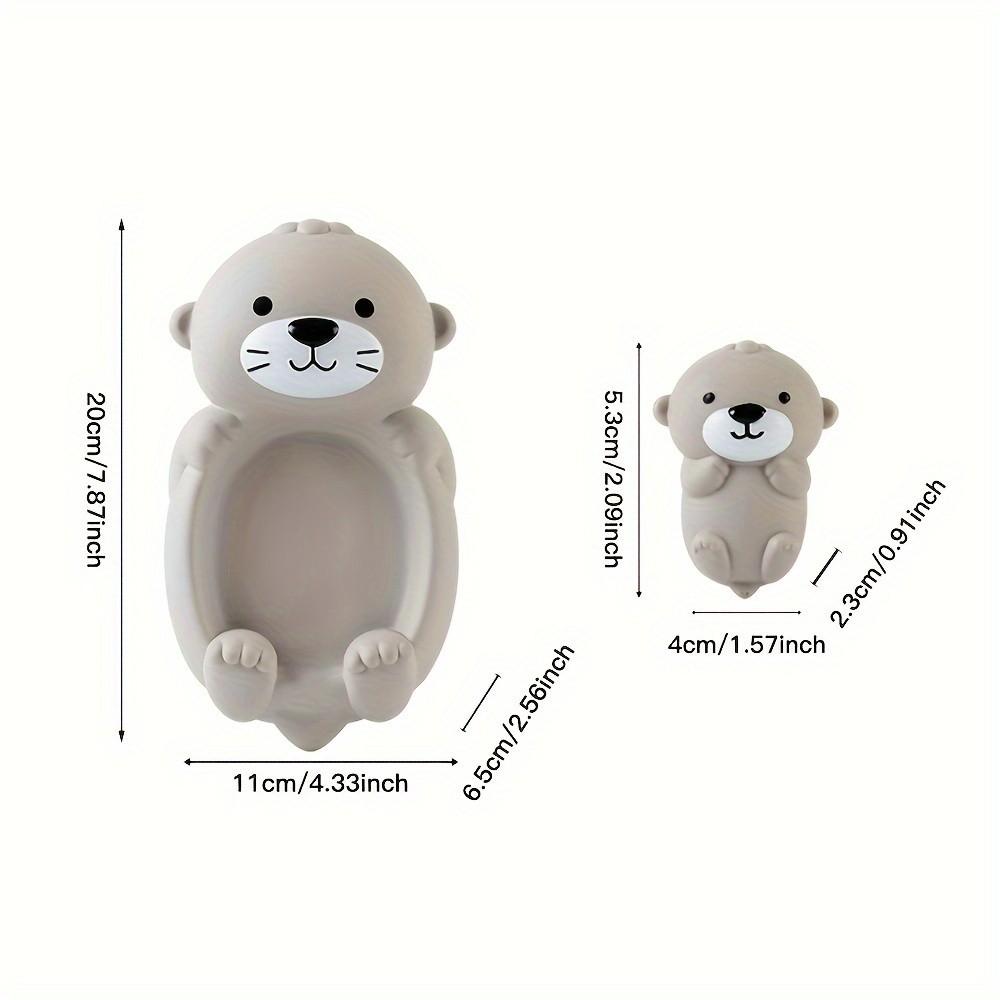 Cute Seal Family Bath Toy Set, Silicone Floating Stacking Toys, Safe Non-Toxic Bathtub Toys for Toddlers, Includes Mother Seal and 3 Pups, 0-3 Years