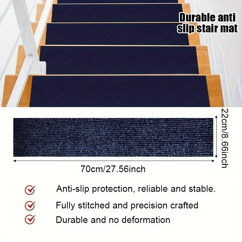 10-Pack Self-Adhesive Non-Slip Stair Mats, 70cm X 22cm, Durable Safety Rugs for Home & Pets, Easy Installation, Secure Steps