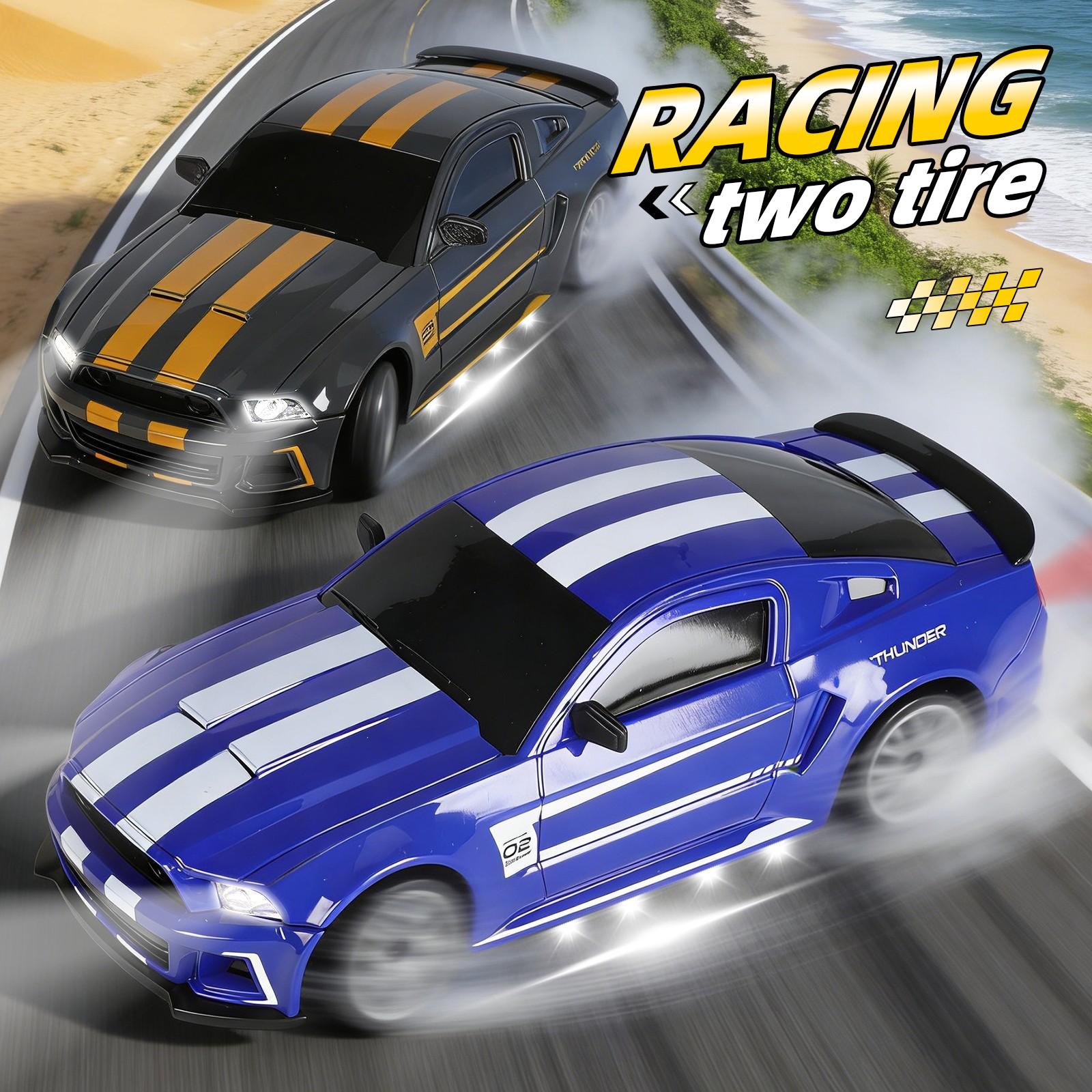 1:24 Scale Remote Control Drift Car - 2.4GHz 4WD RC Drift Car with LED Lights & Tires - Remote Control Racing Car, Perfect Birthday Gift for Kids