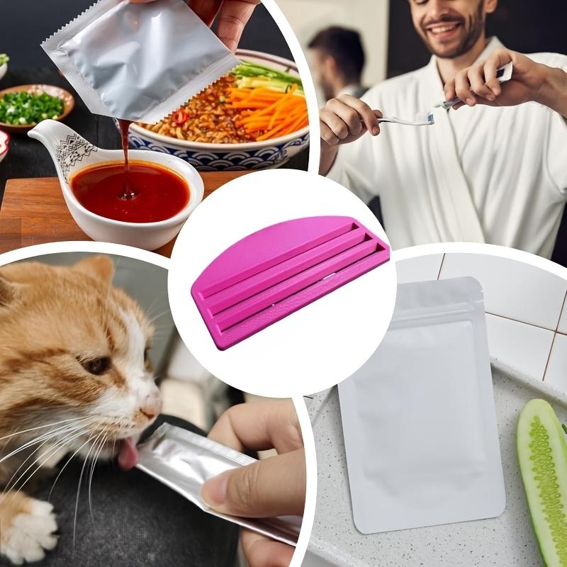 Cat Food Dispenser, Plastic Pet Food Distributor, Non-Slip Base, Easy Open Lid, One-Button Operation, No Assembly, Compact Design