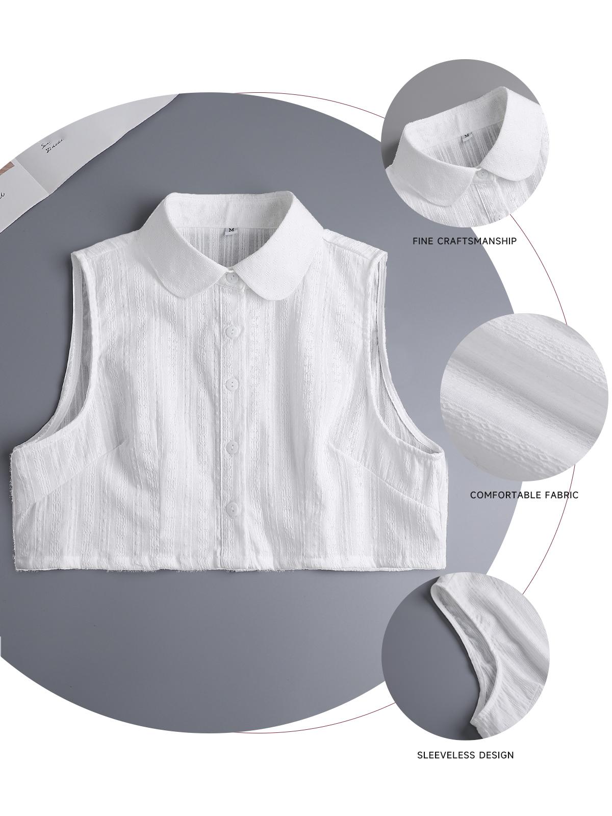 Ladies' fake collar set with a pure cotton round collar. It is available in various size specifications, including M, L, XL and 2XL. It can be matched with all kinds of coats and is suitable for wearing on various daily occasions.