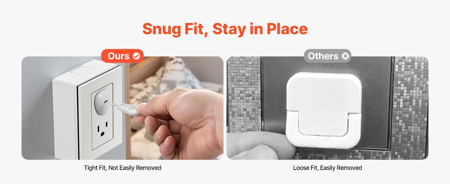 VEVOR Outlet Covers, 70 Pack, Plug Covers for Electrical Outlets, Secure Electric Socket Protector Caps with Shock Prevention, Easy Installation, Insulated ABS, for Home Wall Power Sockets, White