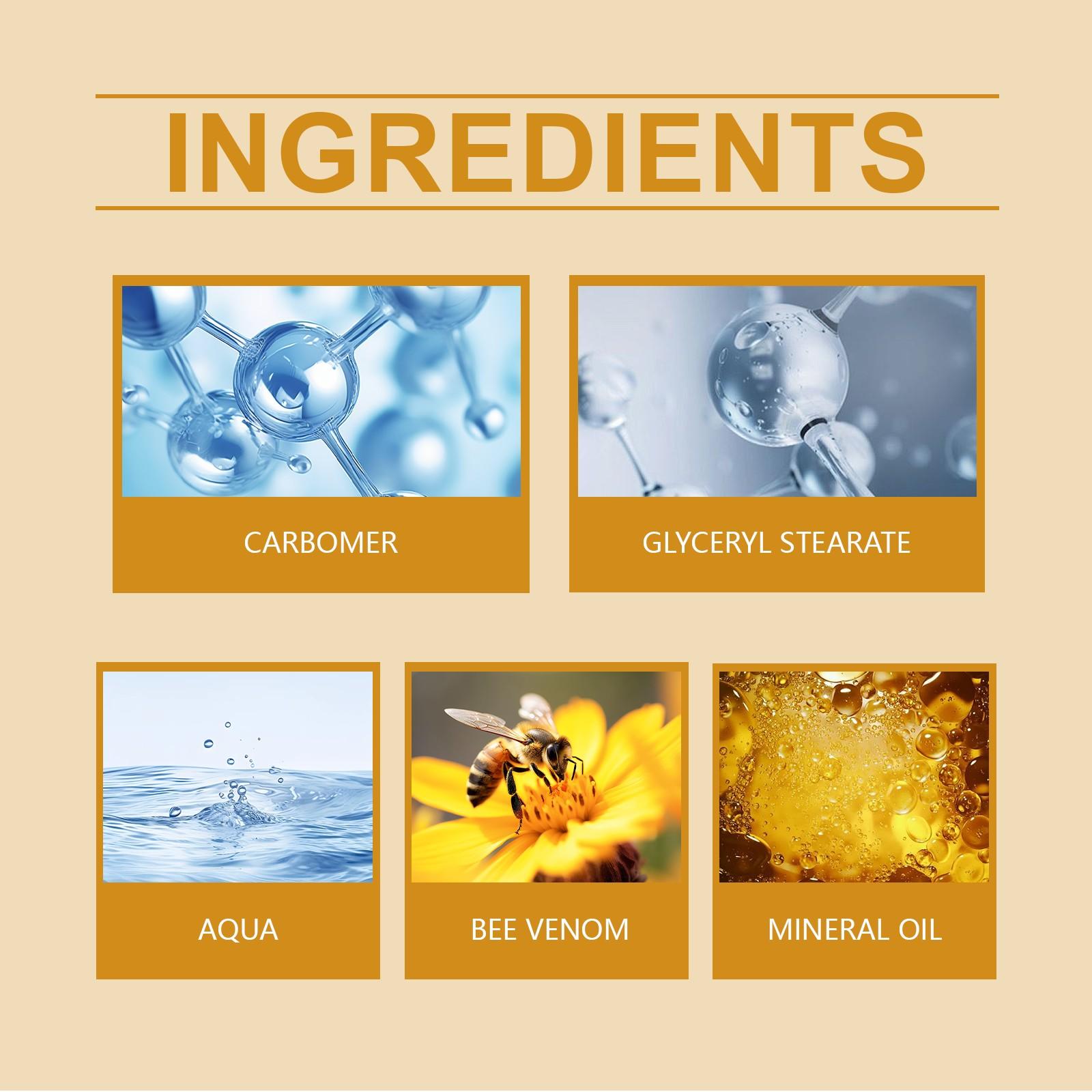 Bee Venom Moisturizing Cream (0.71 Oz), Hydrates and Tightens Skin, Improves Skin Texture, Suitable for All Skin Types, Gentle Facial Moisturizer