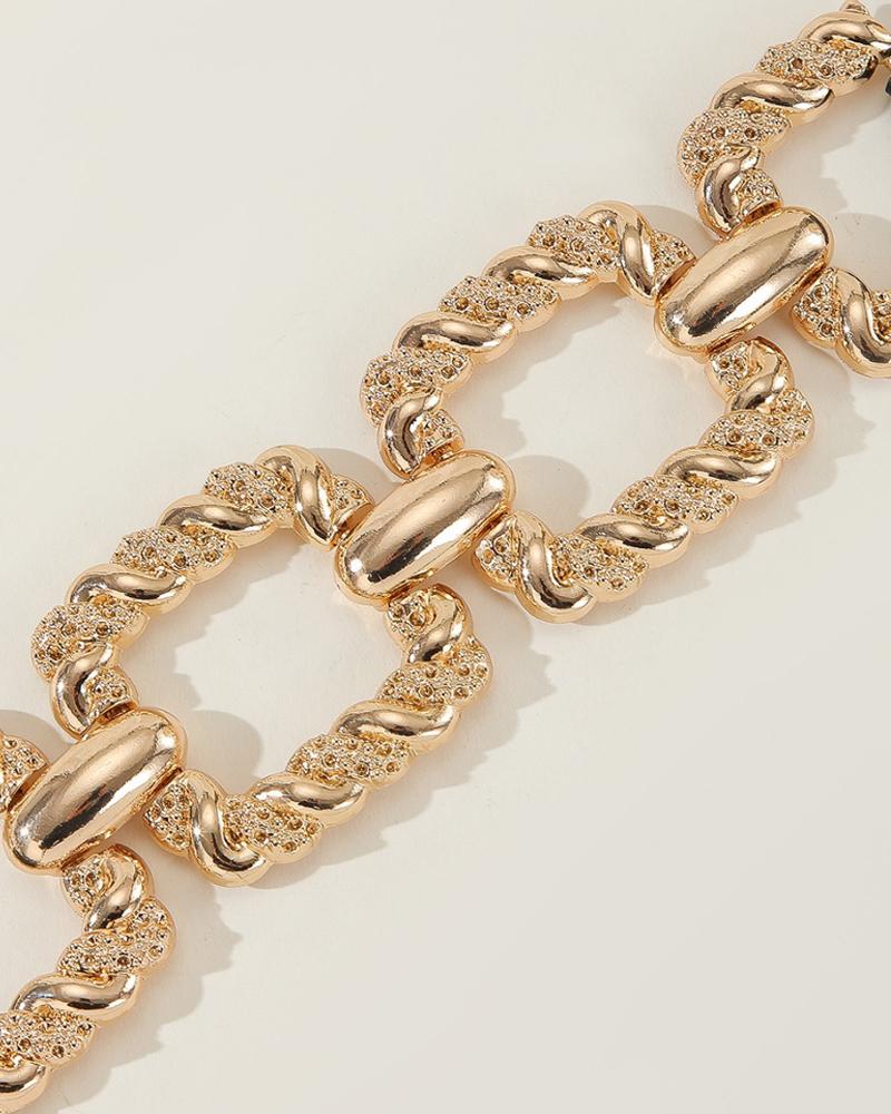 ChicMe Women's Chain Decor Buttoned Waist Belt Fashion Elastic Stretch Dress Belt Waistband