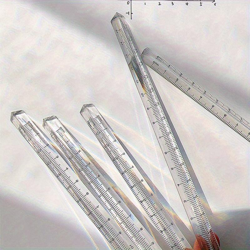 1/2pcs Vibrant Rainbow Triangle Ruler - Fun & Creative DIY Drawing Tool - Visual Learning Tools - Transparent, Versatile, & Durable - Perfect for Students, Artists, & Office Use - Classroom Supplies - Art Materials