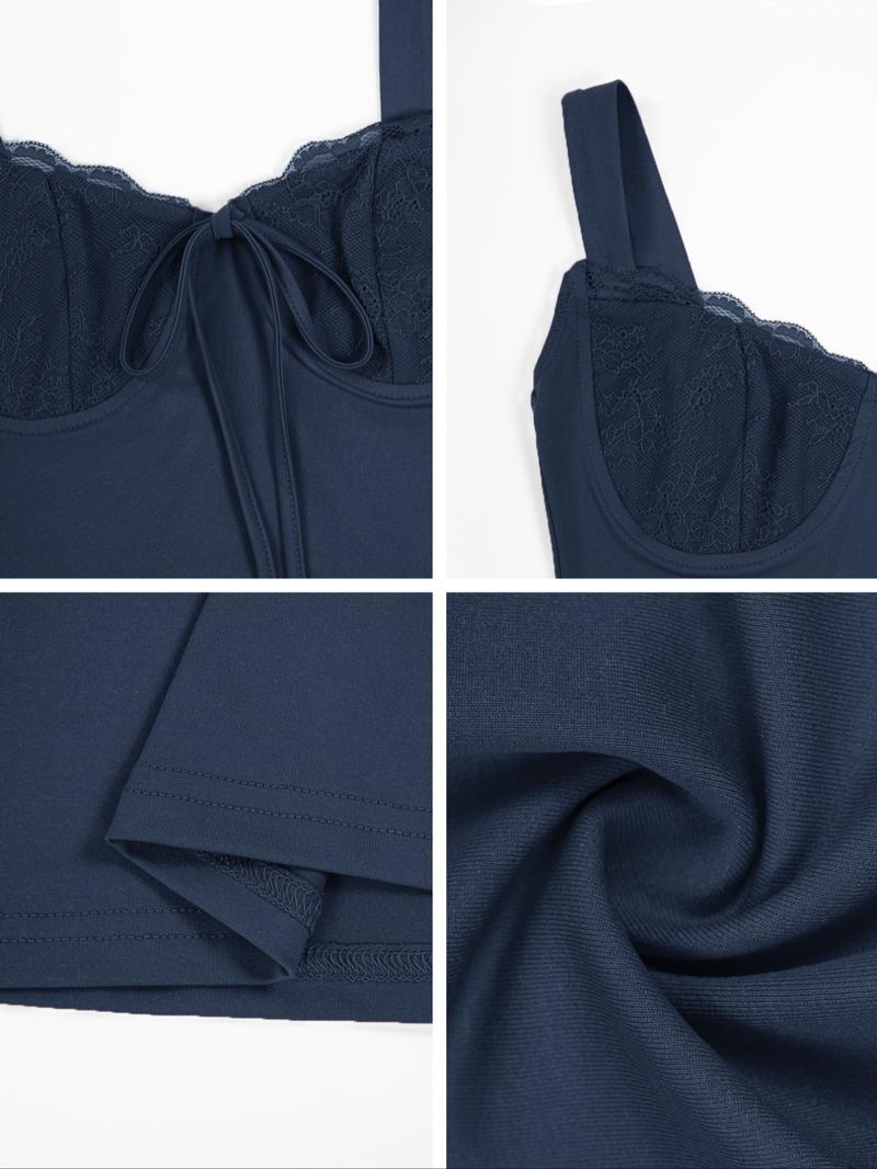 Women's Lace Trim Bodysuit Fashion Slim Fit Top Strapless Comfortable Fabric, Casual Style Short Sleeve Plain Design