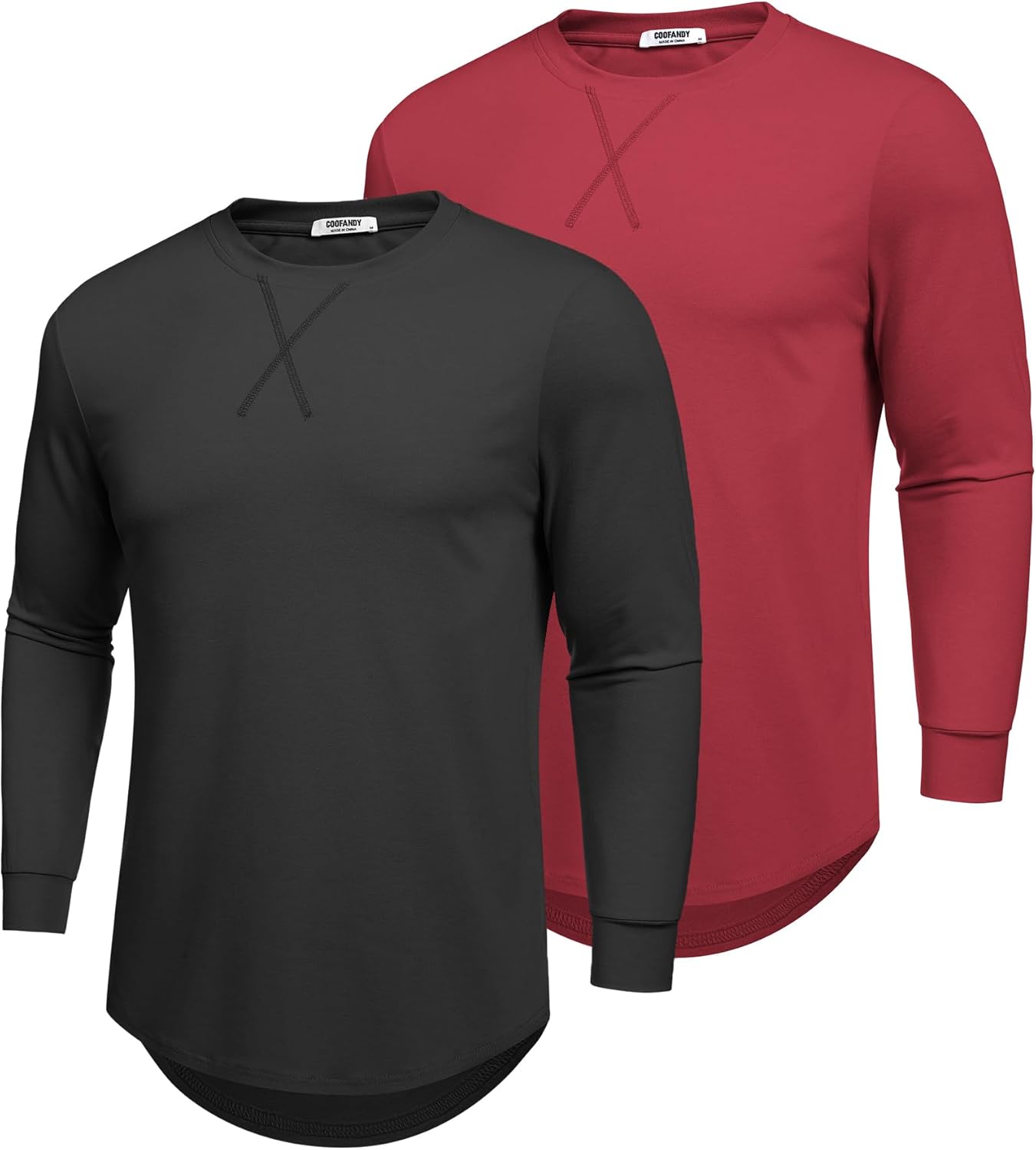 COOFANDY Mens Cotton T-Shirt Crew Neck Long Sleeve Tee Shirts Hipster Hip Hop Longline Casual Tops Gym Muscle Shirts COOFANDY Mens Cotton T-Shirt Crew Neck Long Sleeve Tee Shirts Hipster Hip Hop Longline Casual Tops Gym Muscle Shirts