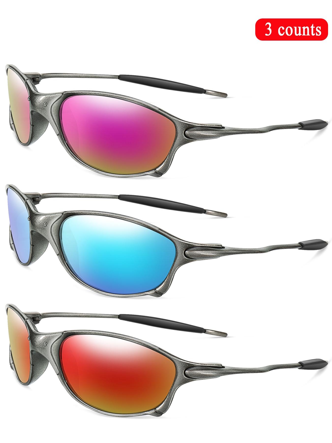 5 Pairs/set Unisex Vintage Oval Frame Vintage Sunglasses, Outdoor Sports Sunglasses, Fashionable Sunglasses for Men & Women for Daily Wear, Tinted Lenses Sunglasses