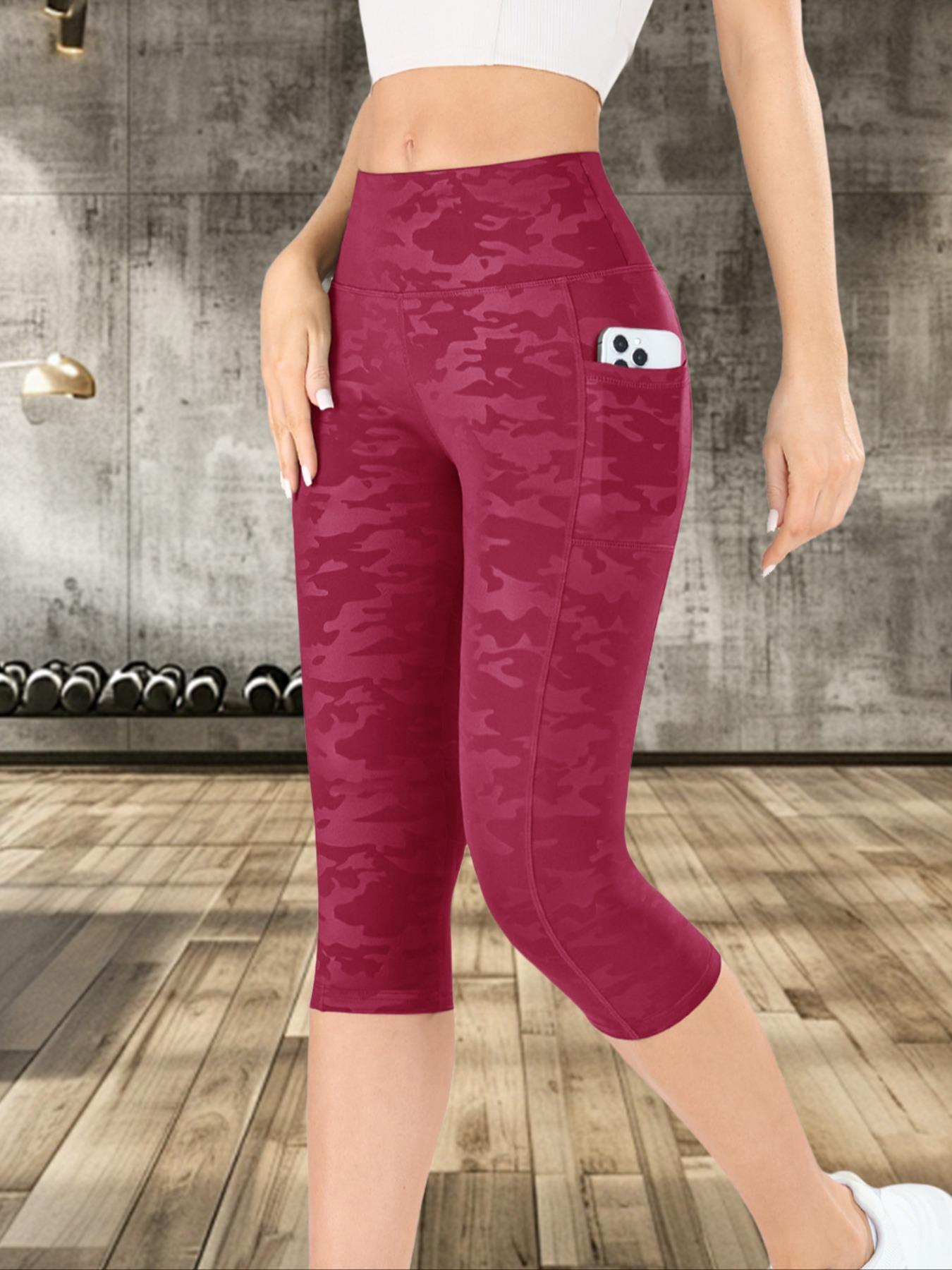 Women's Camo Print High Waist Stretchy Sports Leggings, Breathable Comfortable Skinny Pants, High Stretch Yoga Leggings, Workout Legging Capris, Ladies Sportswear for Indoor Outdoor Wear